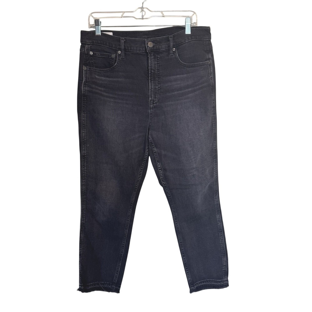Gap Vintage Slim High Rise Jeans Womens 32 14S Faded Black Denim Ankle Length